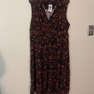 NET Torrid Black and Pink floral sleeveless dress